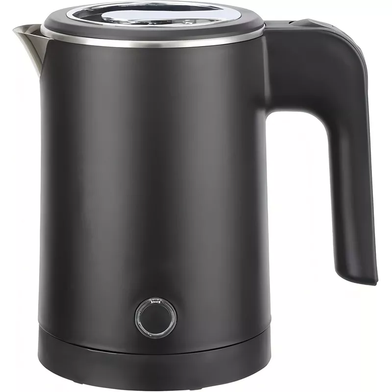 0.6L Small Electric Kettle Stainless Steel, 20oz Portable Travel Electric Tea Kettle, Mini Hot Water Boiler Heater for Business Trip, Camping, Travel, Office (Black)