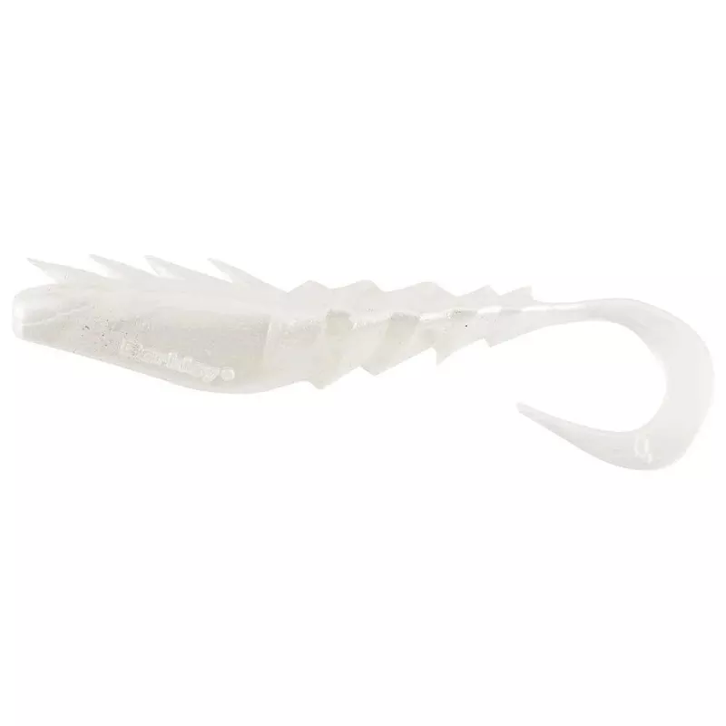 Berkley Gulp Nemesis Prawn Crawl Curl Tail 4″ Qty 4 Pearl White