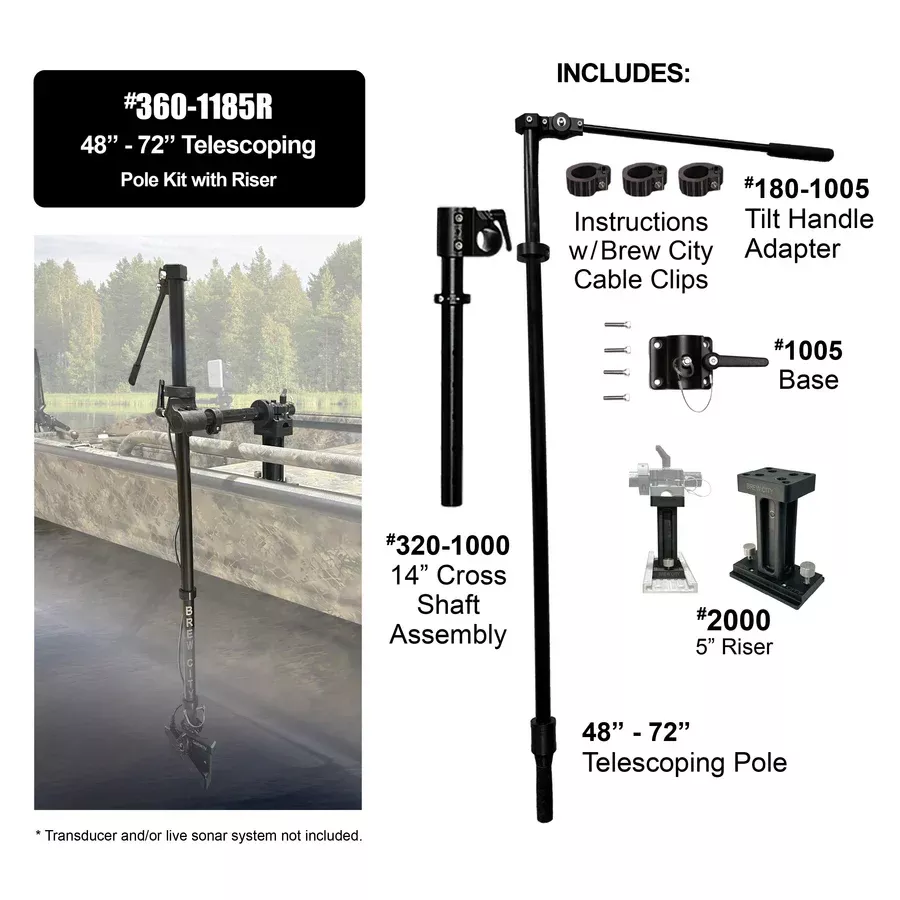 Brew City 48" - 72" Telescoping Pole Kit w/Tilt Handle (5" Riser) 360-1185R