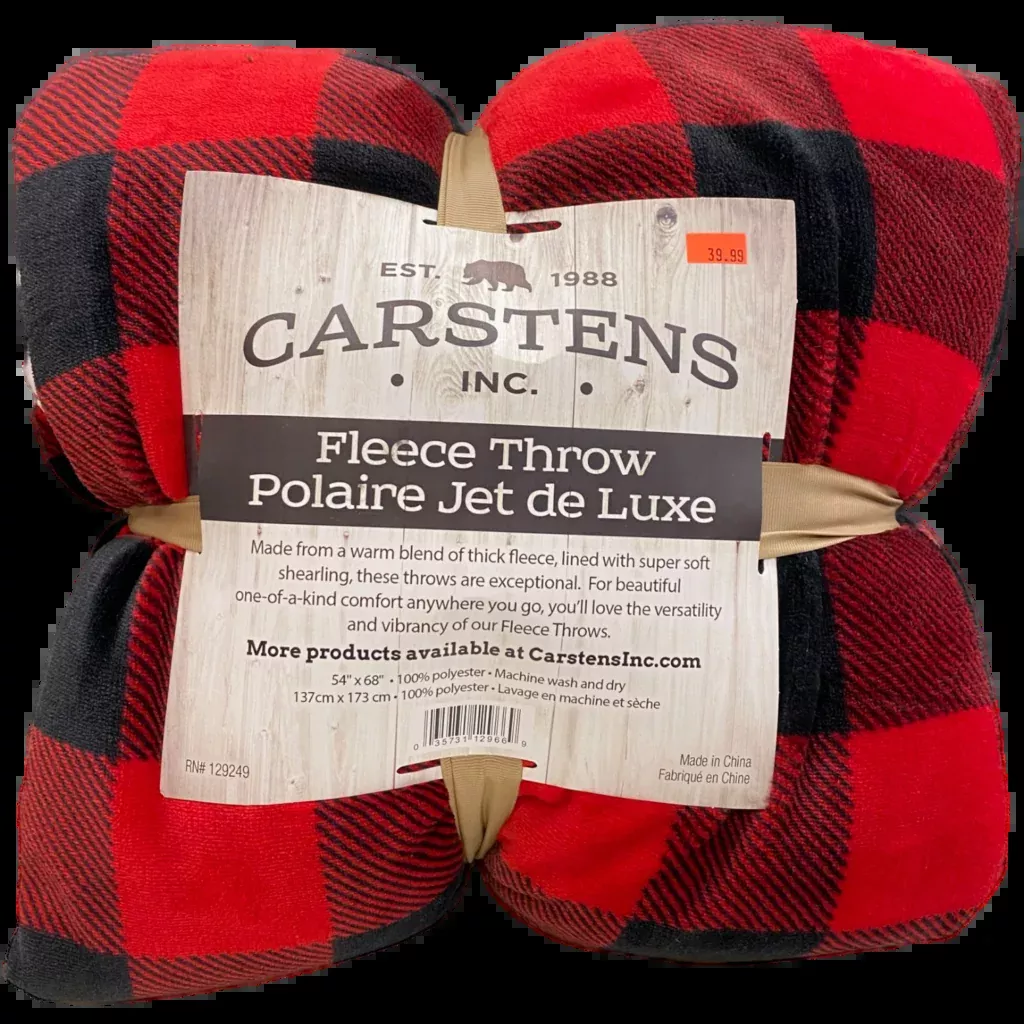 Carstens Lumberjack Plaid Plush Throw Blanket