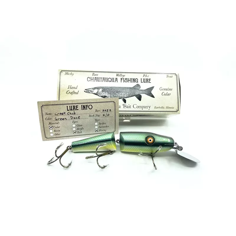 Chautauqua Jointed Creek Chub Lure in Green Dace Color