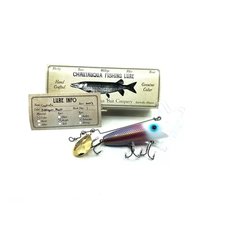 Chautauqua Special Order Wooden Castrolla Minnow Bubblegum Blast Color