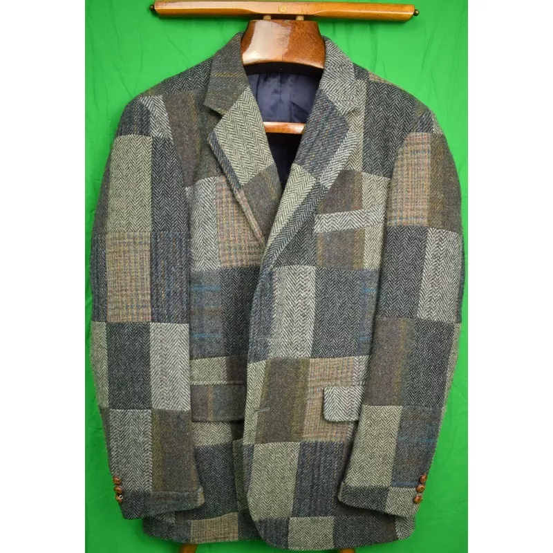 "Corbin Patchwork Tweed Sport Jacket" Sz: 39R