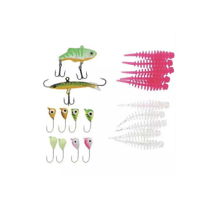 Eagle Claw Pro Series Walleye Ice Lure Kit, 20 Piece