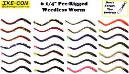Ike-Con Weedless Worm 6 1/4"