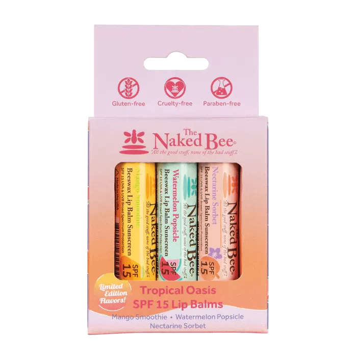 Naked Bee Tropical Oasis Lip Balm Trio