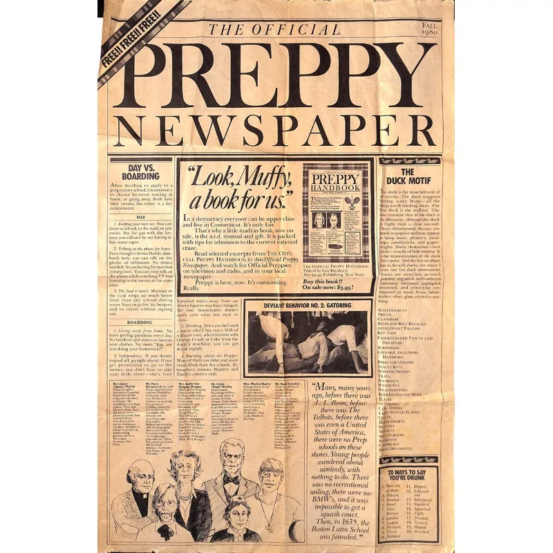 "The Official Preppy Newspaper" Fall 1980 (SOLD)