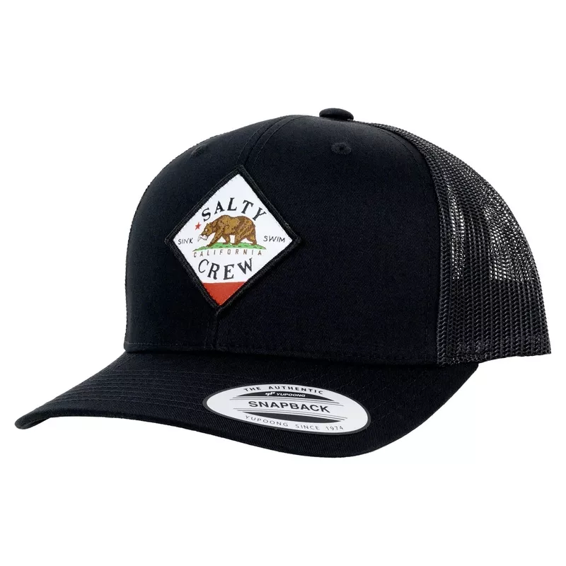 Salty Crew Tippet Cali Retro Trucker Hat – Black