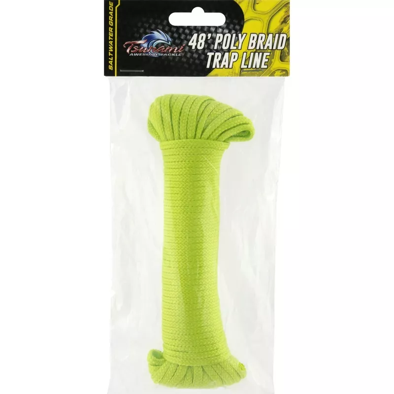 Tsunami 48′ Poly Braid Crab Trap Line, Chartreuse JC18160891