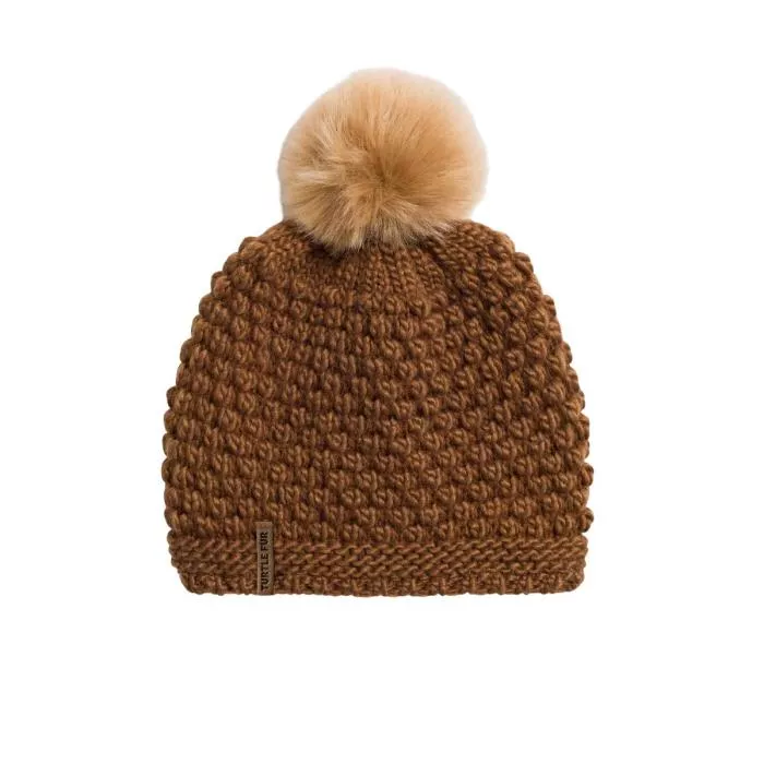 Turtle Fur Snowfall Pom Hat