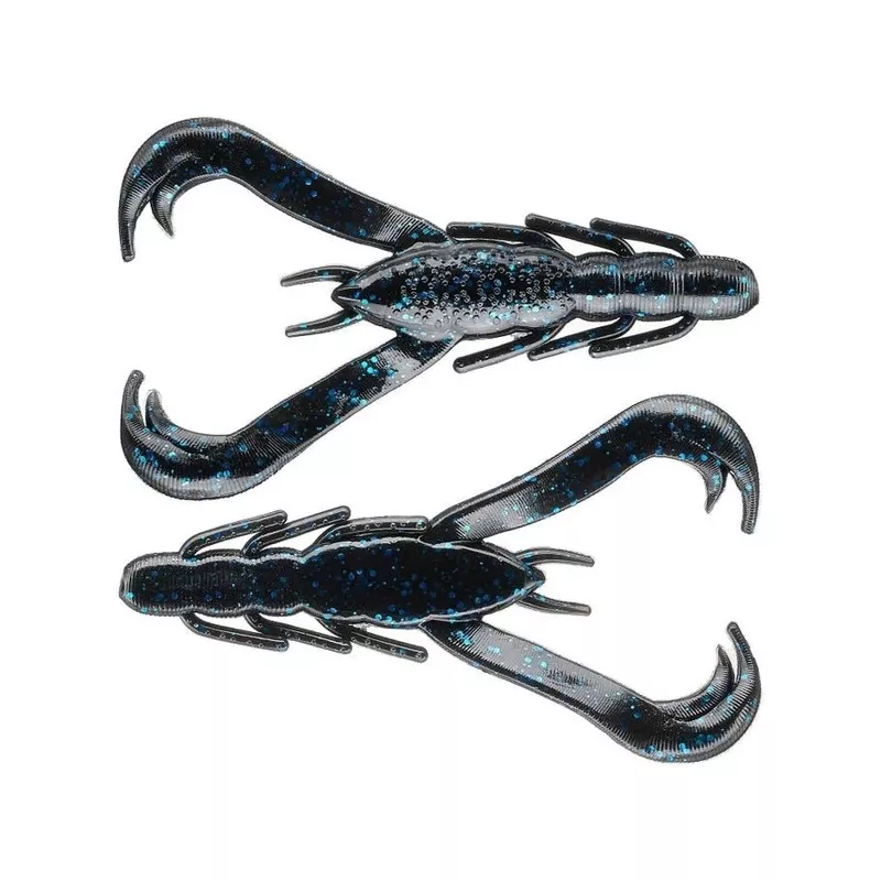 V&M Baits Cliff’s Wild Craw 4″ Qty 7 Black Blue Glitter