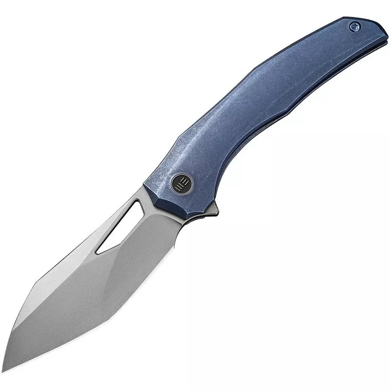 We Knife Ignio Framelock Blue Titanium Folding CPM-20CV Pocket Knife 22042B3