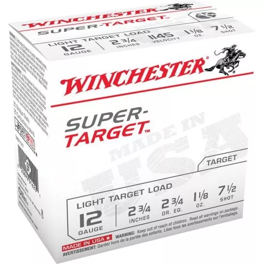 Winchester Super Target 12ga 2-3/4″ 7.5 Shot 200 Round Case #TRGT127VP